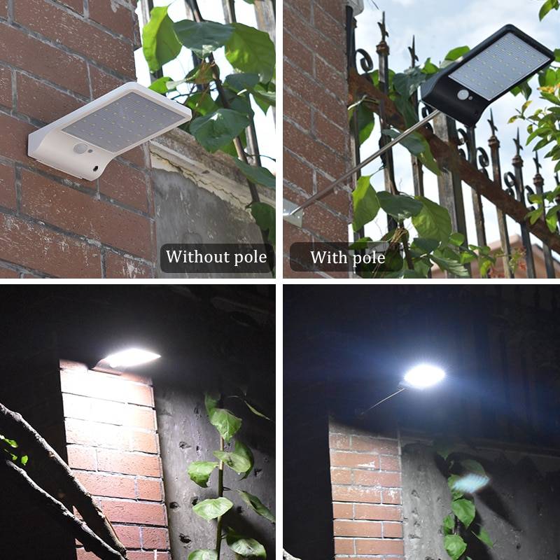 Remote Control 48 LEDs Double Lighting Color Solar Lamp Exterior Wall Lamps Solar Powered Security Lights