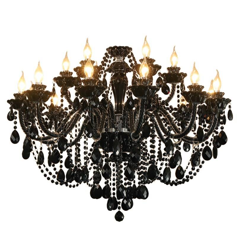 Luxury & Elegant Black Crystal LED Chandelier Chandeliers