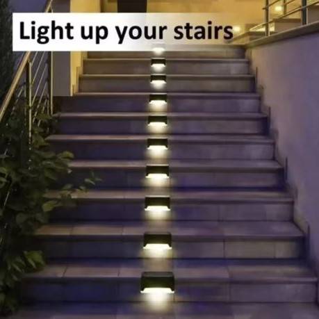 4/8/12Pcs Outdoor Solar LED Deck Fence Stair Lights Deck Pathway Lights