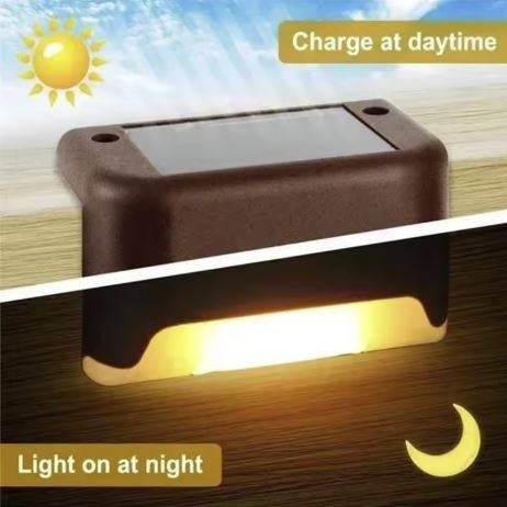 4/8/12Pcs Outdoor Solar LED Deck Fence Stair Lights Deck Pathway Lights