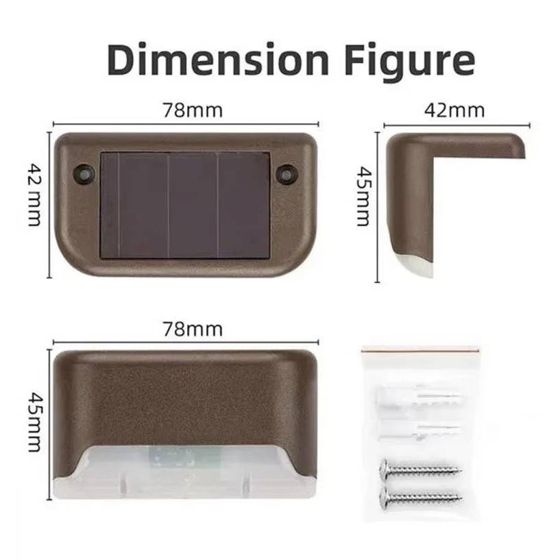 4/8/12Pcs Outdoor Solar LED Deck Fence Stair Lights Deck Pathway Lights