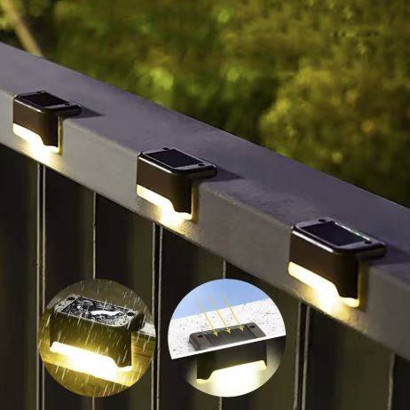 4/8/12Pcs Outdoor Solar LED Deck Fence Stair Lights Deck Pathway Lights