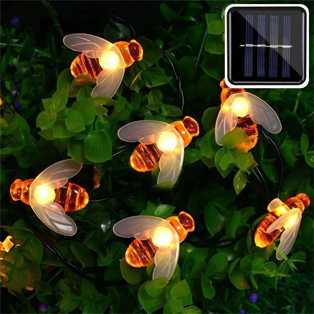 Outdoor Solar Honey Bees Garden String Lamps Garden Decorative Lights