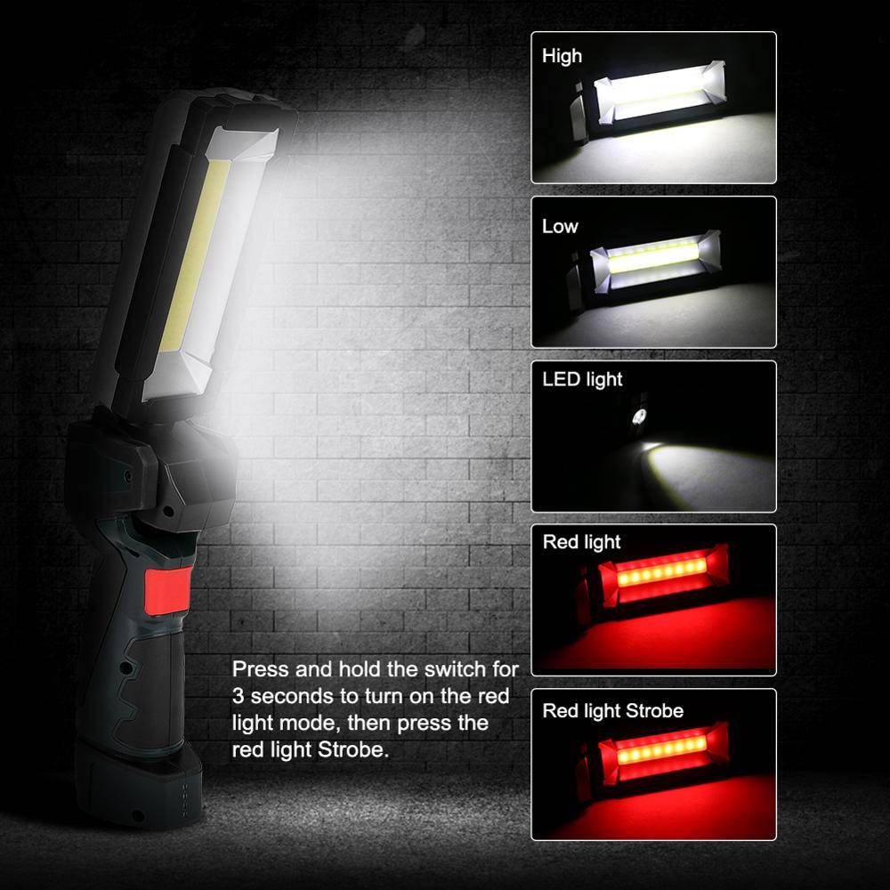 5 Modes COB LED Work Light Flashlight Lantern | Built-in Rechargeable Battery / 360 Degree Rotating / Powerful Magnet Flash Lights & Head Lamps Lanterns & Work Lights