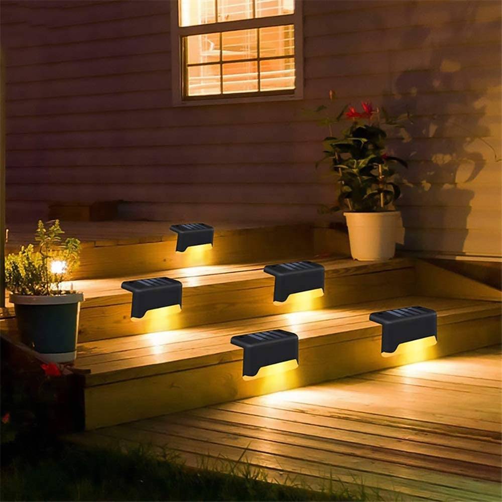 8 x Solar LED Wall Step Lights Stair Fence Outdoor Decking Garden Pathway 
