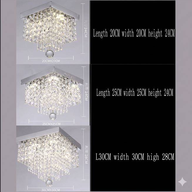 Elegant Square Crystal Ceiling Downlight LED Ceiling Downlights Elegant Square Crystal Ceiling Downlight LED Ceiling Downlights