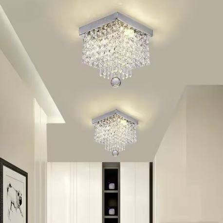 Elegant Square Crystal Ceiling Downlight LED Ceiling Downlights Elegant Square Crystal Ceiling Downlight LED Ceiling Downlights