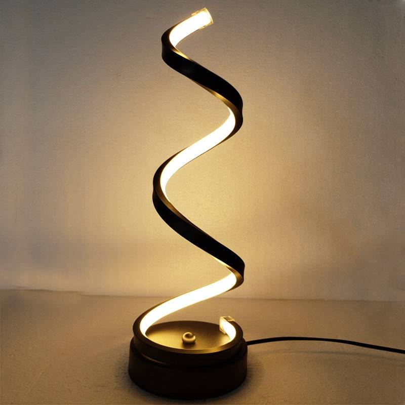 Modern LED Spiral Curved Table Lamp Desk & Table Lamps