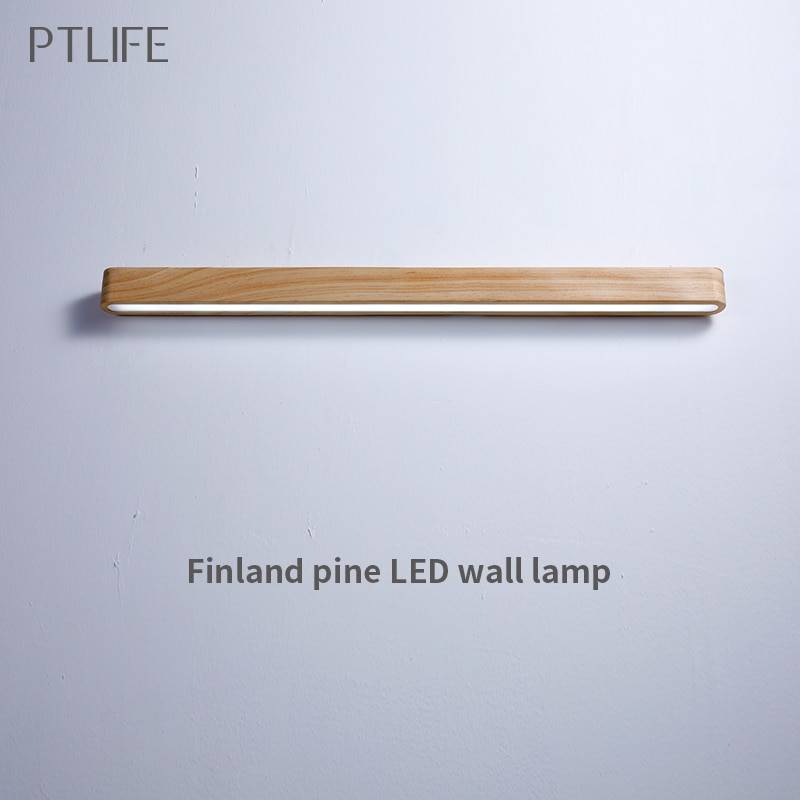 Modern Solid Walnut Wood LED Long Wall Lamp Indoor Wall Lamps