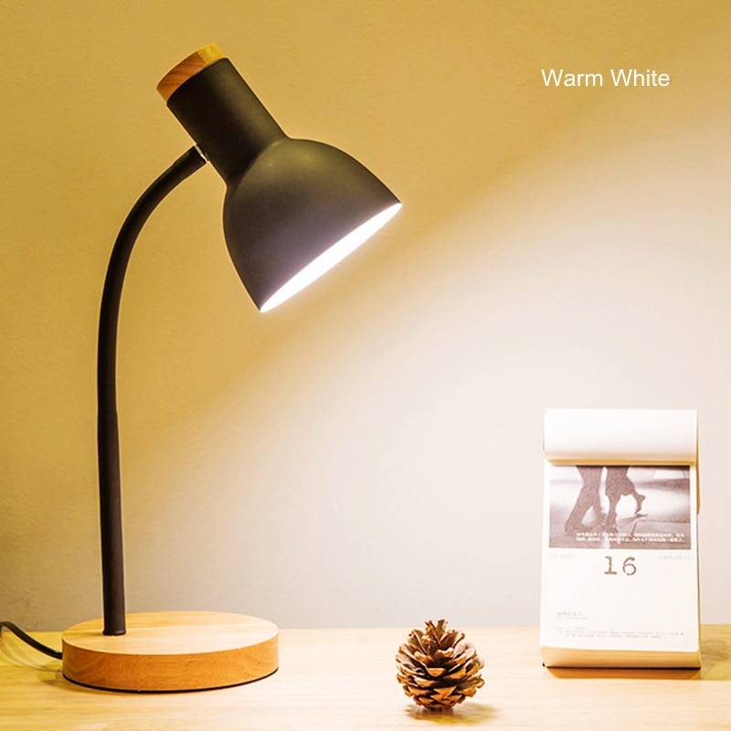 Creative Wooden Art Iron LED Folding Desk Lamp Desk & Table Lamps