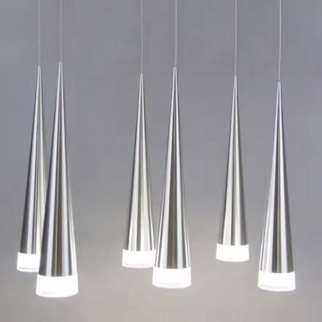 Silver Conical LED Pendant Light Pendant Lights Silver Conical LED Pendant Light Pendant Lights