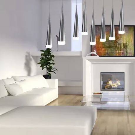 Silver Conical LED Pendant Light Pendant Lights Silver Conical LED Pendant Light Pendant Lights