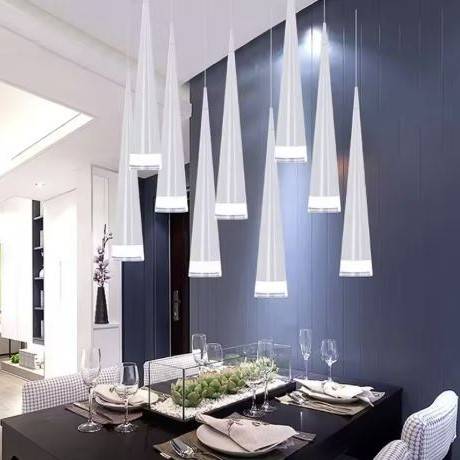 Silver Conical LED Pendant Light Pendant Lights Silver Conical LED Pendant Light Pendant Lights