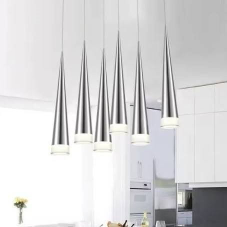 Silver Conical LED Pendant Light Pendant Lights Silver Conical LED Pendant Light Pendant Lights