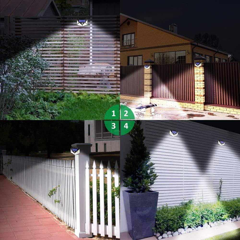 100 LED Solar Motion Sensor Wall Lamp Exterior Wall Lamps Solar Powered Security Lights