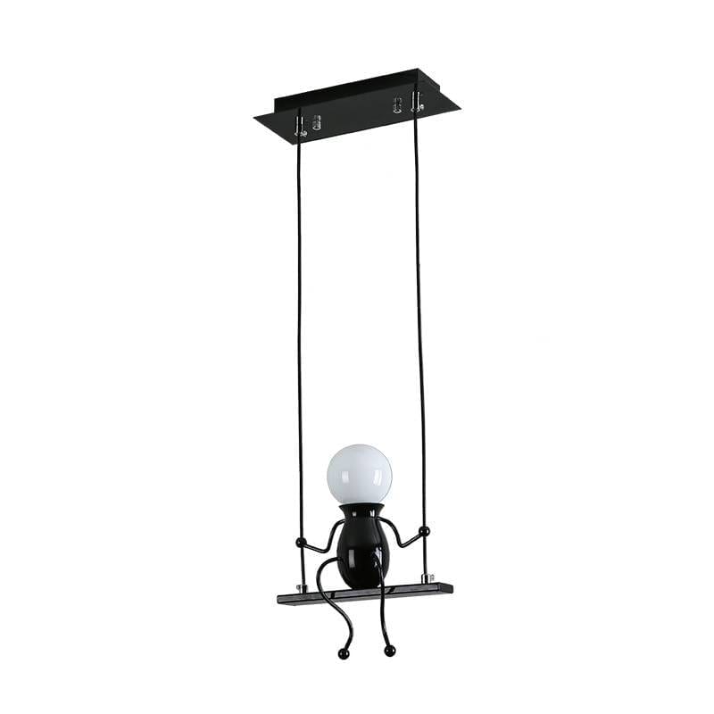 Creative Little Man Swing Pendant Light Modern Hanging Lamp Children’s Room Bedroom Beside Metal Cord Pandant Lamps For Kids Pendant Lights