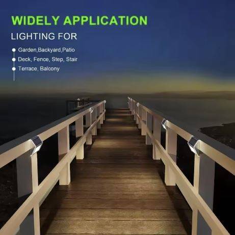 Outdoor Solar Stainless Steel Stair Lights Deck Pathway Lights Outdoor Landscape Lightings