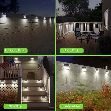 Outdoor Solar Stainless Steel Stair Lights Deck Pathway Lights Outdoor Landscape Lightings