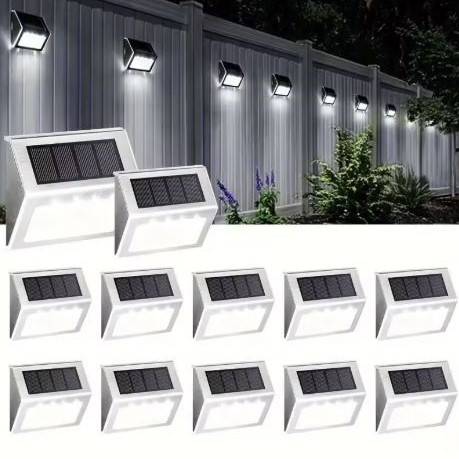 Outdoor Solar Stainless Steel Stair Lights Deck Pathway Lights Outdoor Landscape Lightings