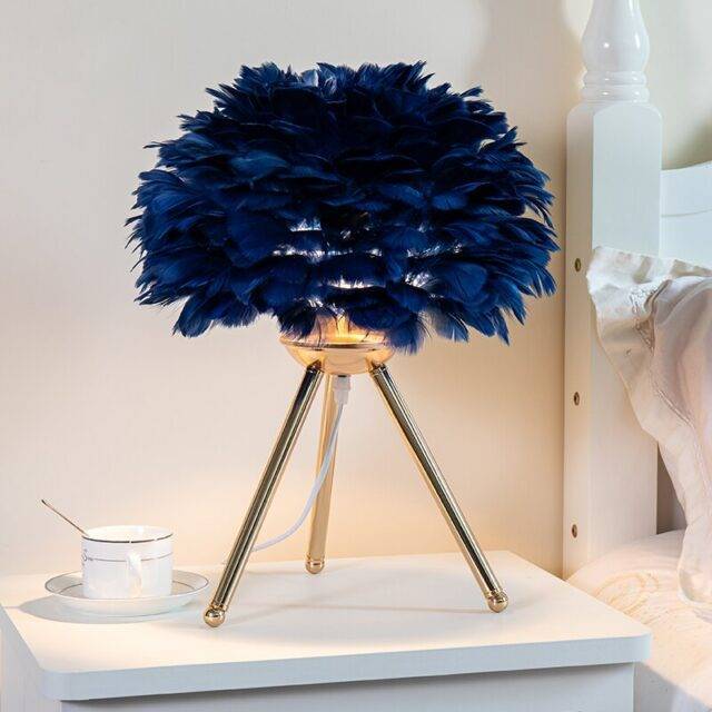 Romantic Feather Bedside Table Lamp Lighting4Home