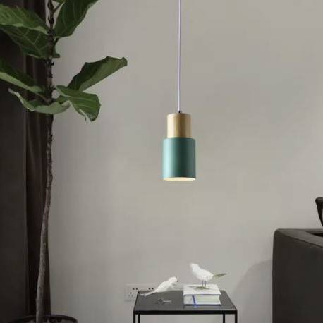 Nordic Wood & Colorful Aluminum fixture Pendant Lights Pendant Lights