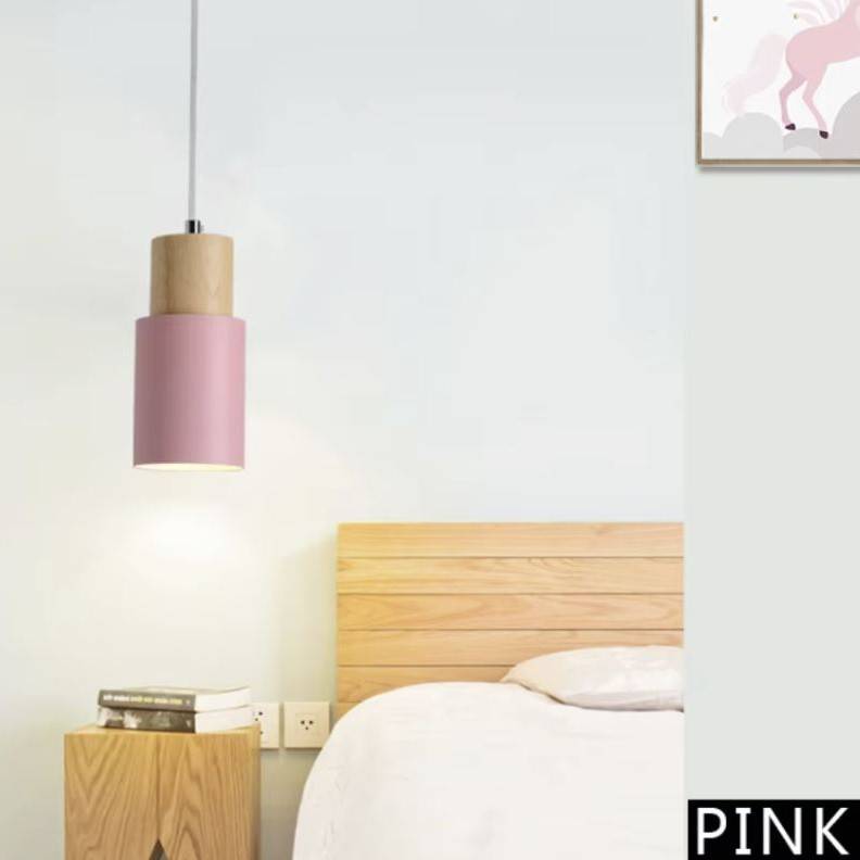 Nordic Wood & Colorful Aluminum fixture Pendant Lights Pendant Lights
