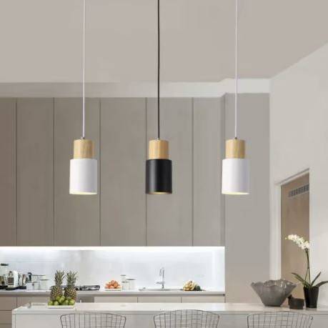 Nordic Wood & Colorful Aluminum fixture Pendant Lights Pendant Lights