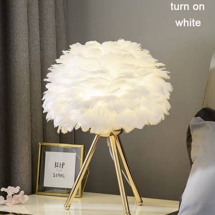 Romantic Feather Bedside Table Lamp Desk & Table Lamps Romantic Feather Bedside Table Lamp Desk & Table Lamps