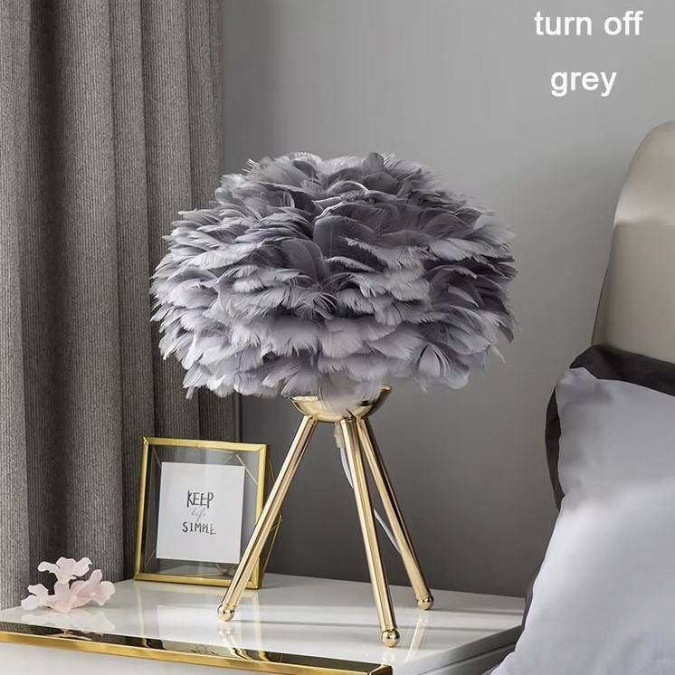 Romantic Feather Bedside Table Lamp Desk & Table Lamps Romantic Feather Bedside Table Lamp Desk & Table Lamps