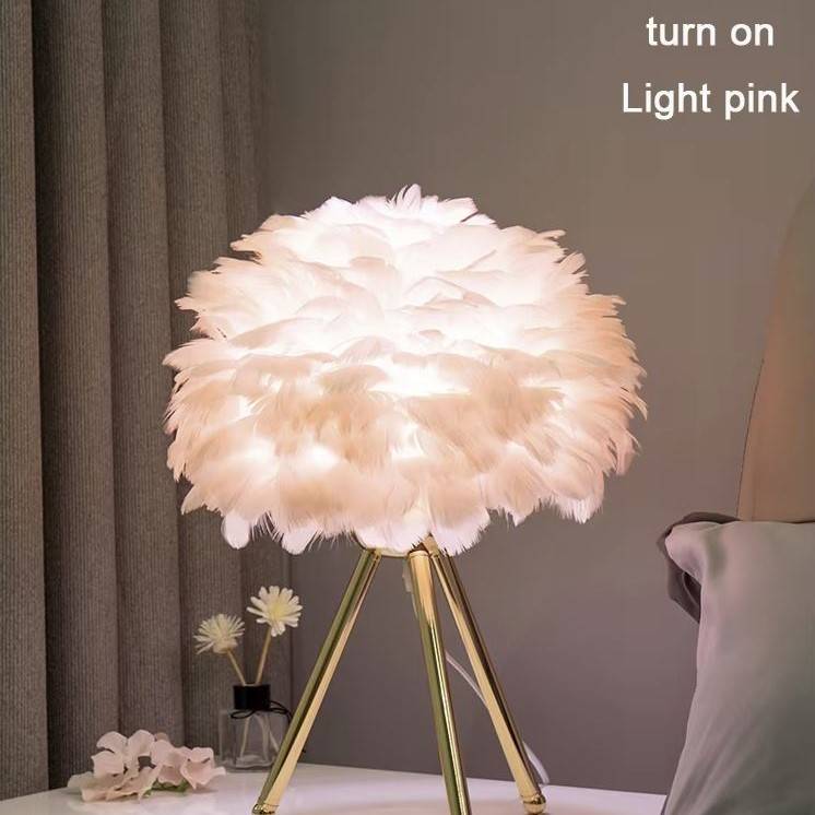 Romantic Feather Bedside Table Lamp Desk & Table Lamps Romantic Feather Bedside Table Lamp Desk & Table Lamps