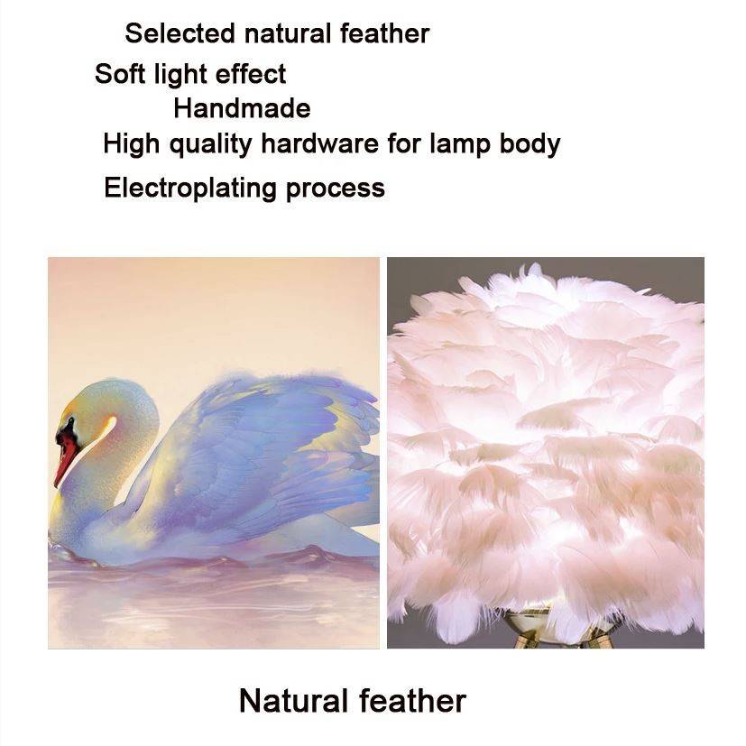 Romantic Feather Bedside Table Lamp Desk & Table Lamps Romantic Feather Bedside Table Lamp Desk & Table Lamps