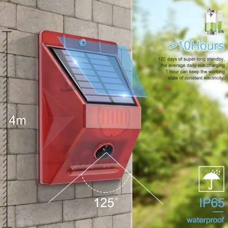 Solar Security Warning Siren Light Exterior Wall Lamps Solar Powered Security Lights Solar Security Warning Siren Light Exterior Wall Lamps Solar Powered Security Lights