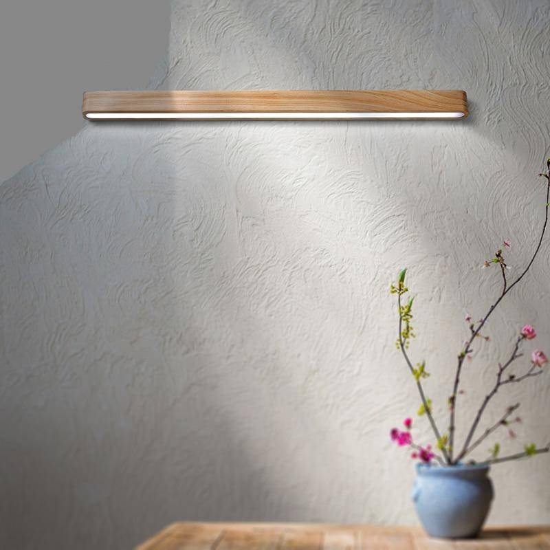 Long Solid Wood LED Wall Lamp Indoor Wall Lamps