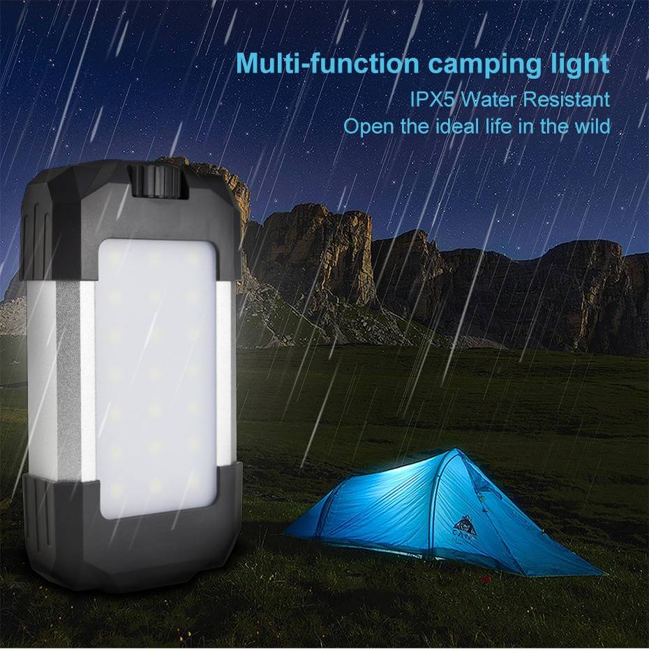 6000mAh Portable Lantern Rechargeable Camping Tent Light Dimmable Emergency Outdoor Light Power Bank Waterproof Hang Flashlight Lanterns and Work Lighting