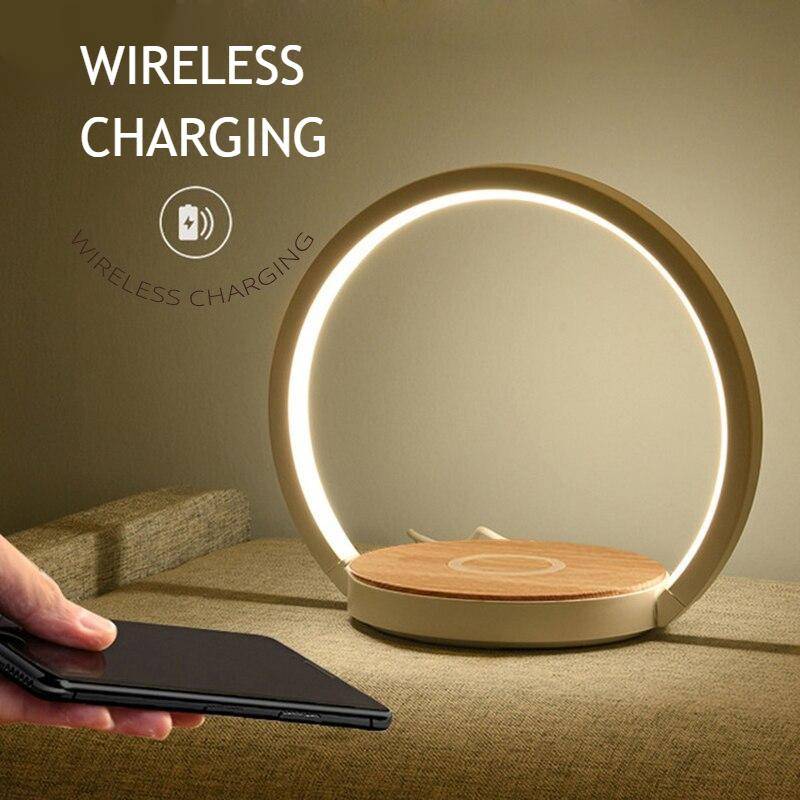 Modern Table Lamps For Bedroom Study Reading Lights Bedside Eye Protect Touch Dimming Lighting Luminaria Phone Wireless Charging Charger with Light Lighting Tech Gadgets