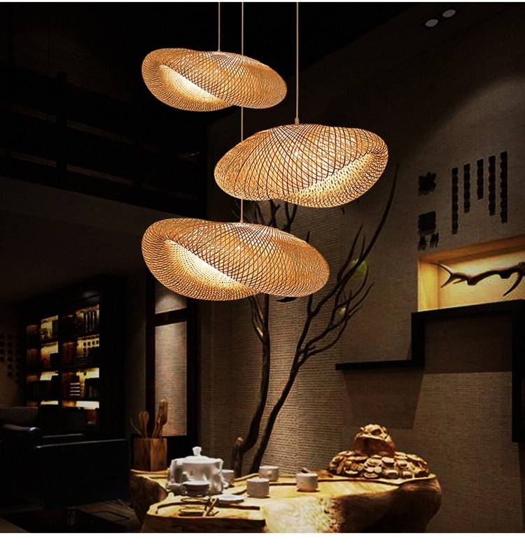 Modern bamboo pendant lights Bamboo lamp Asia Restaurant Hotel pendant lamp for living room hanging kitchen lamp Pendant Lights