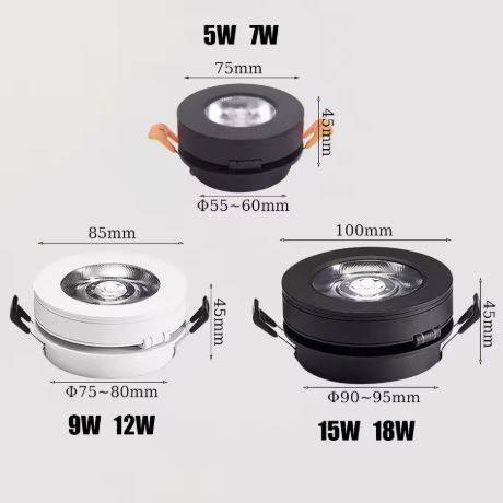 Rotatable & Foldable Slim Recessed LED Spotlight LED Ceiling Downlights