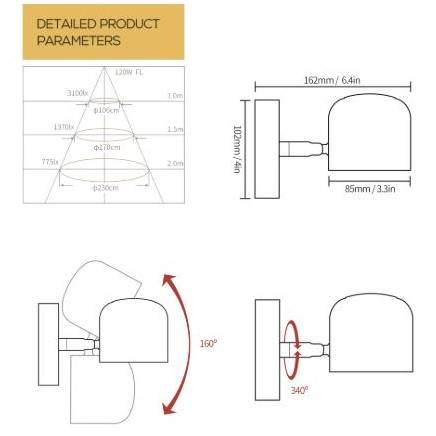 Rotatable Wall Sconce Spotlight Wall Lamps (Indoor)