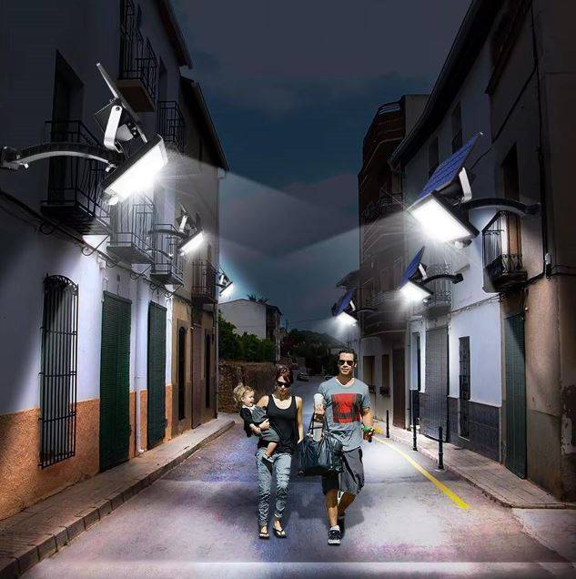 Super-Bright Wide Solar Panel Wall Lamp Exterior Wall Lamps Solar Powered Security Lights