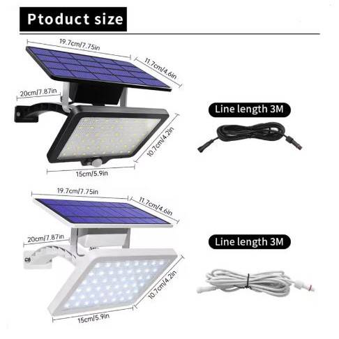 Super-Bright Wide Solar Panel Wall Lamp Exterior Wall Lamps Solar Powered Security Lights