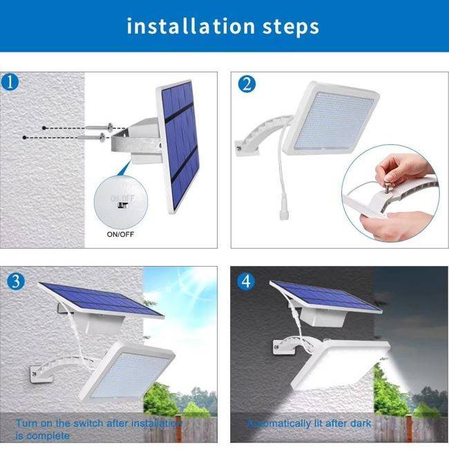 Super-Bright Wide Solar Panel Wall Lamp Exterior Wall Lamps Solar Powered Security Lights