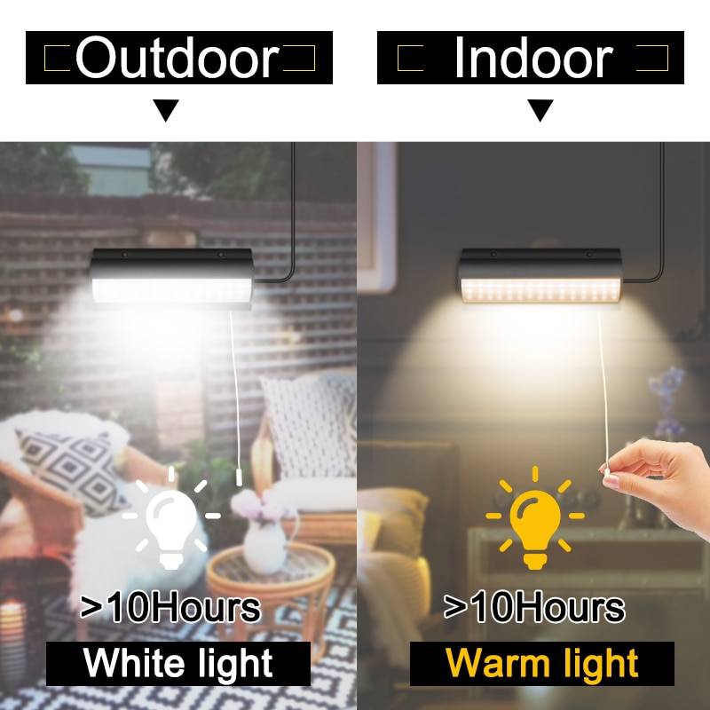 Upgraded Solar Pendant Lights Outdoor Indoor Auto On Off Solar Lamp for Barn Room Balcony Chicken With Pull Switch And 3m Line Exterior Wall Lamps Outdoor Landscape Lightings