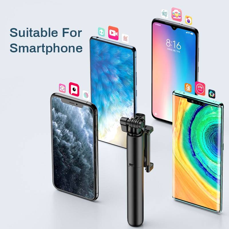 Wireless Bluetooth-compatible Selfie Stick with Led Ring Light Foldable Tripod Monopod For iPhone For Android Live Tripod Lighting Tech Gadgets Tech Gadgets
