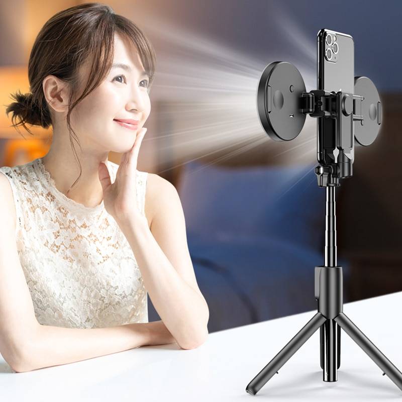 Wireless Bluetooth-compatible Selfie Stick with Led Ring Light Foldable Tripod Monopod For iPhone For Android Live Tripod Lighting Tech Gadgets Tech Gadgets