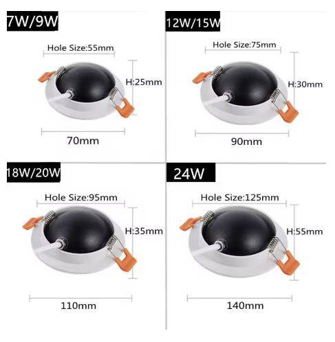 360 Degree Rotatable LED Recessed Shell Spotlight LED Ceiling Downlights