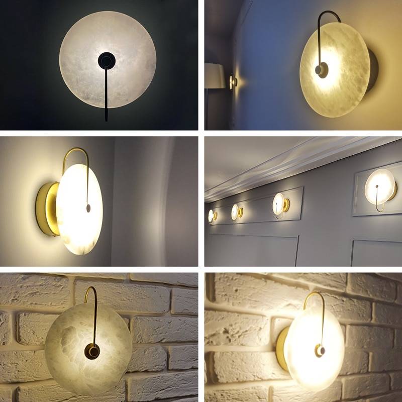 Modern Marble Led Wall Lamp Personality Home Wall Decoration Lampshade LED Lighting Fixture for Home Decor Bedroom Gold Lamps Wall Lamps (Indoor)