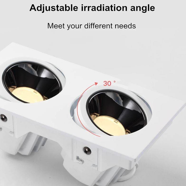 Single/Double Head LED Recessed Ceiling Spotlight Fixtures LED Ceiling Downlights