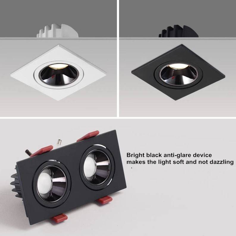 Single/Double Head LED Recessed Ceiling Spotlight Fixtures LED Ceiling Downlights