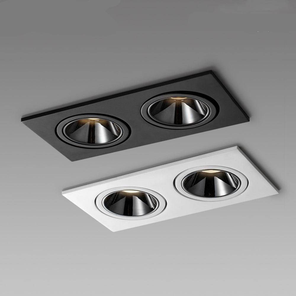 Single/Double Head LED Recessed Ceiling Spotlight fixtures LED Ceiling Downlights