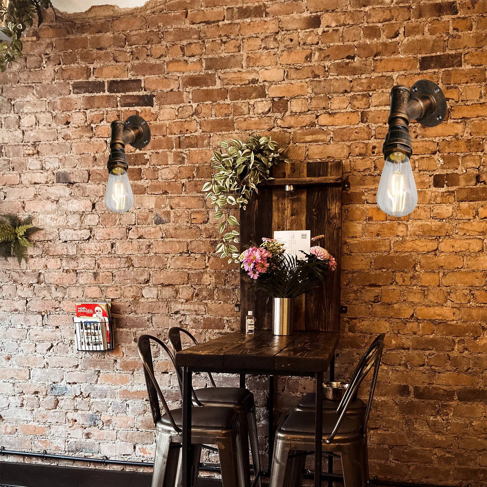 Vintage Industrial Metal Steampunk Water Pipe Wall Lamps Wall Lamps (Indoor) Vintage Industrial Metal Steampunk Water Pipe Wall Lamps Wall Lamps (Indoor)